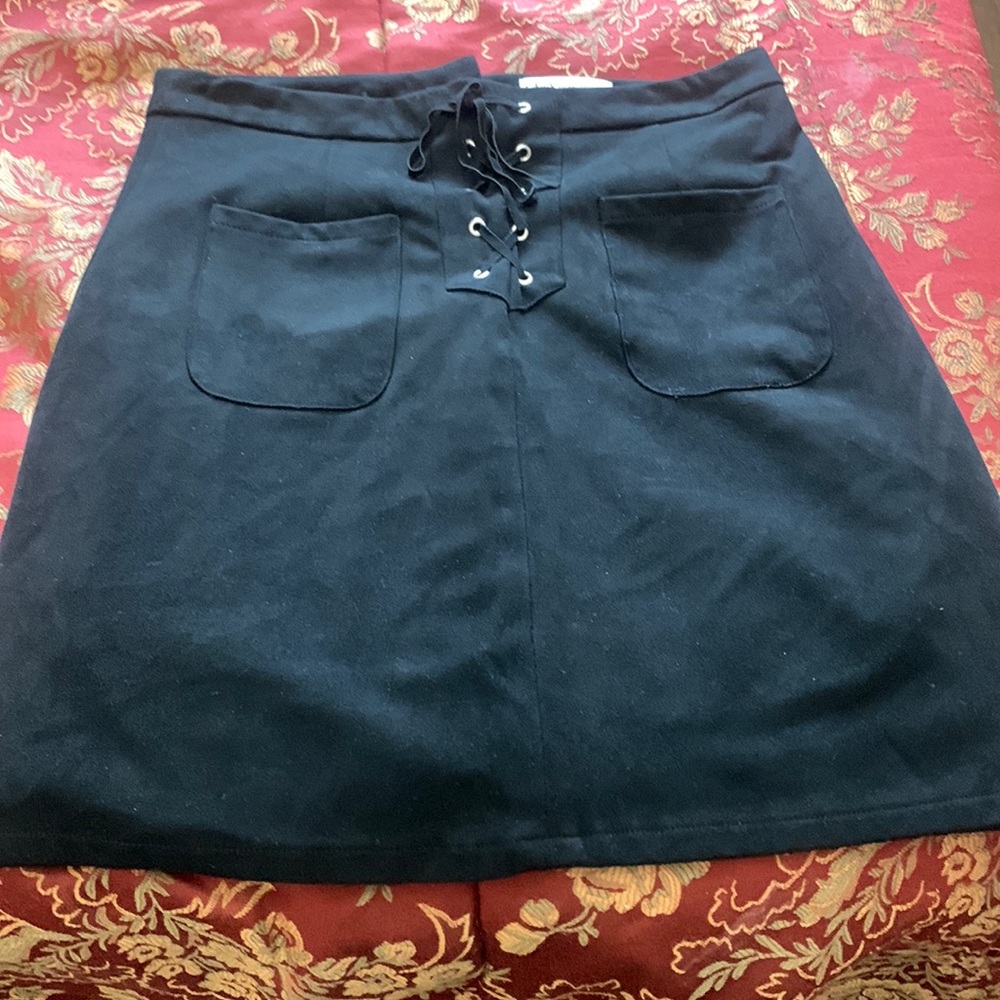 Cato black suede skirt